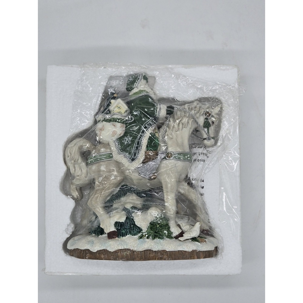 Rare Fitz Floyd Winter Garden Santa on Horse Musical Box Excellent Cond Orig Box